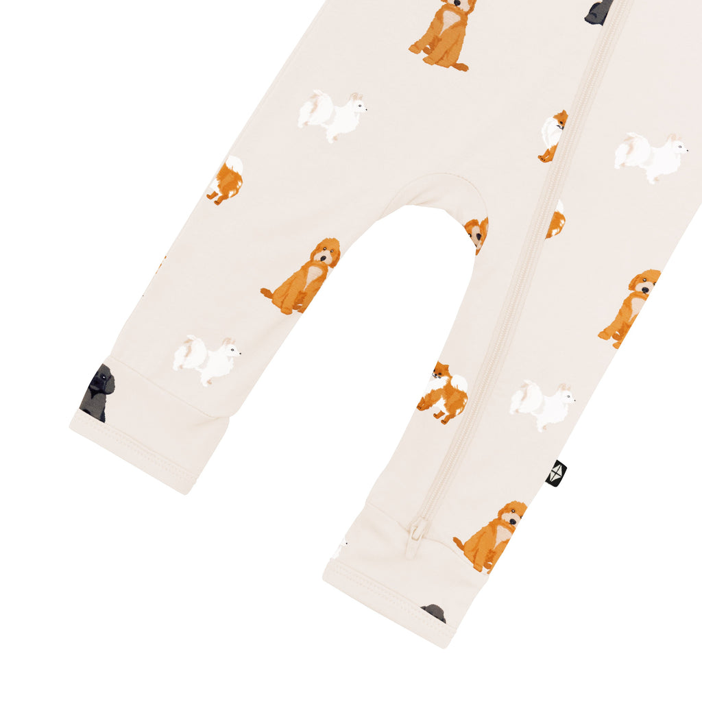 Zippered Romper in Fluffy Dog