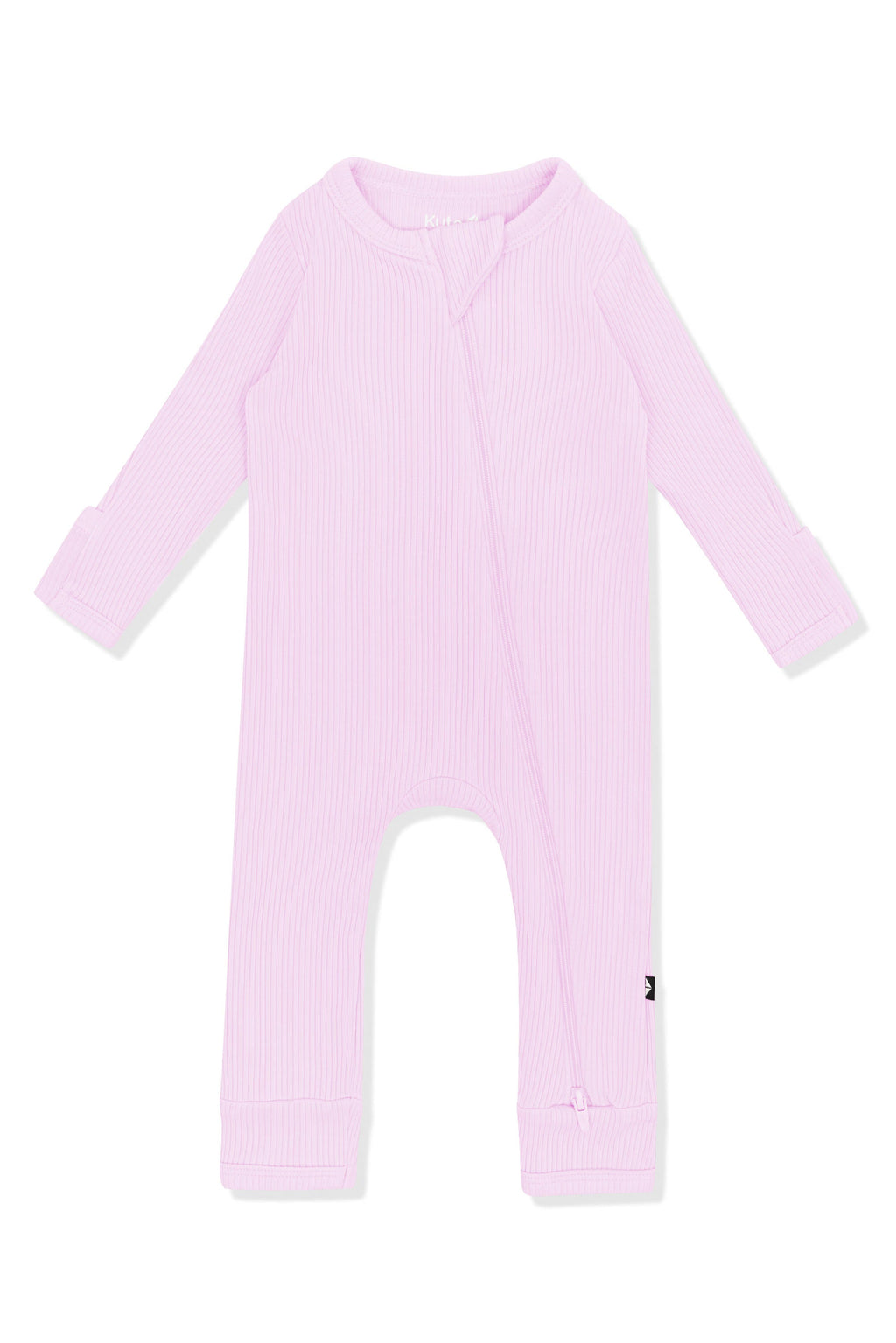 Ribbed Zipper Romper in Thistle
