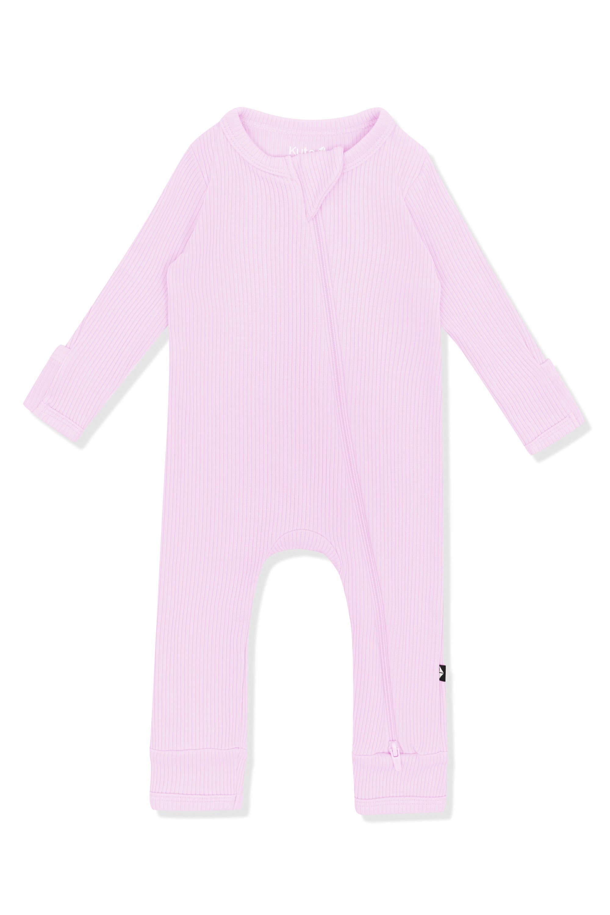 Ribbed Zipper Romper in Thistle