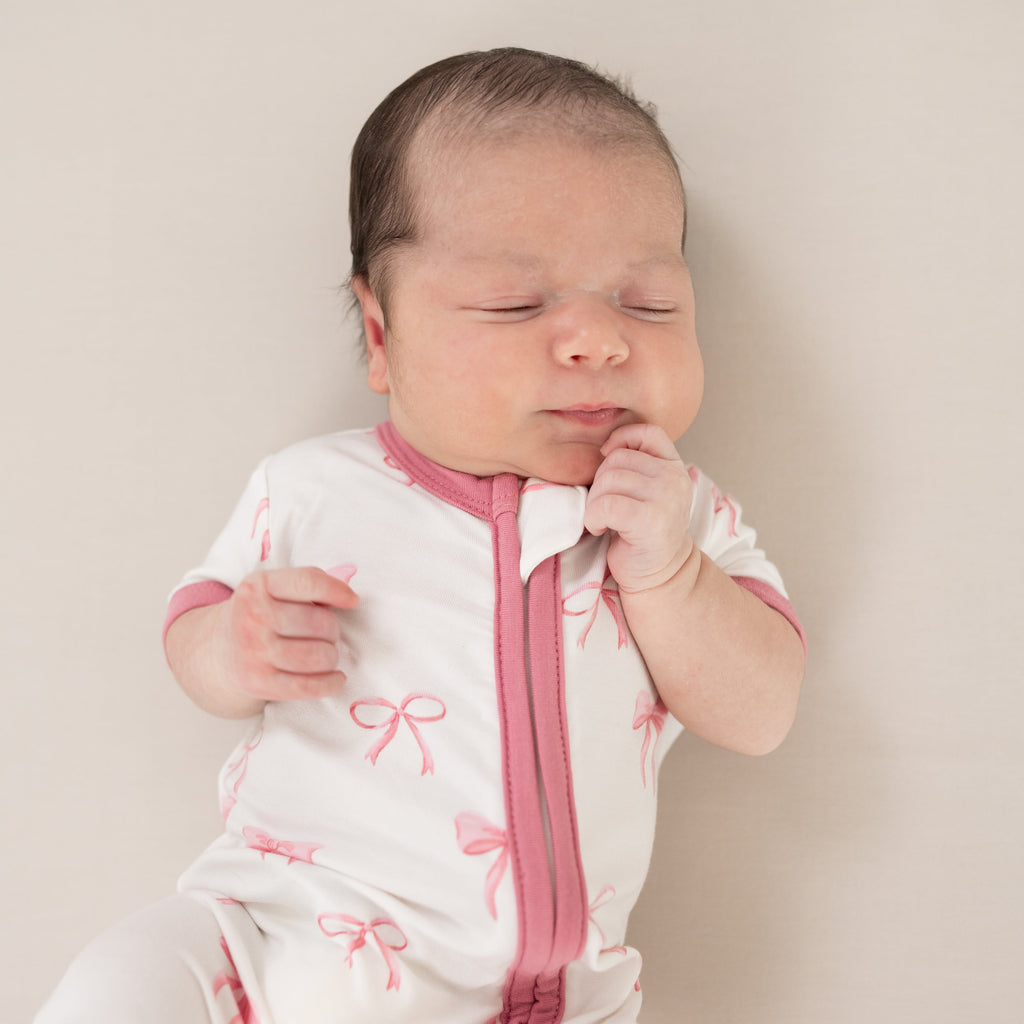 Zippered Shortall Romper in Bow