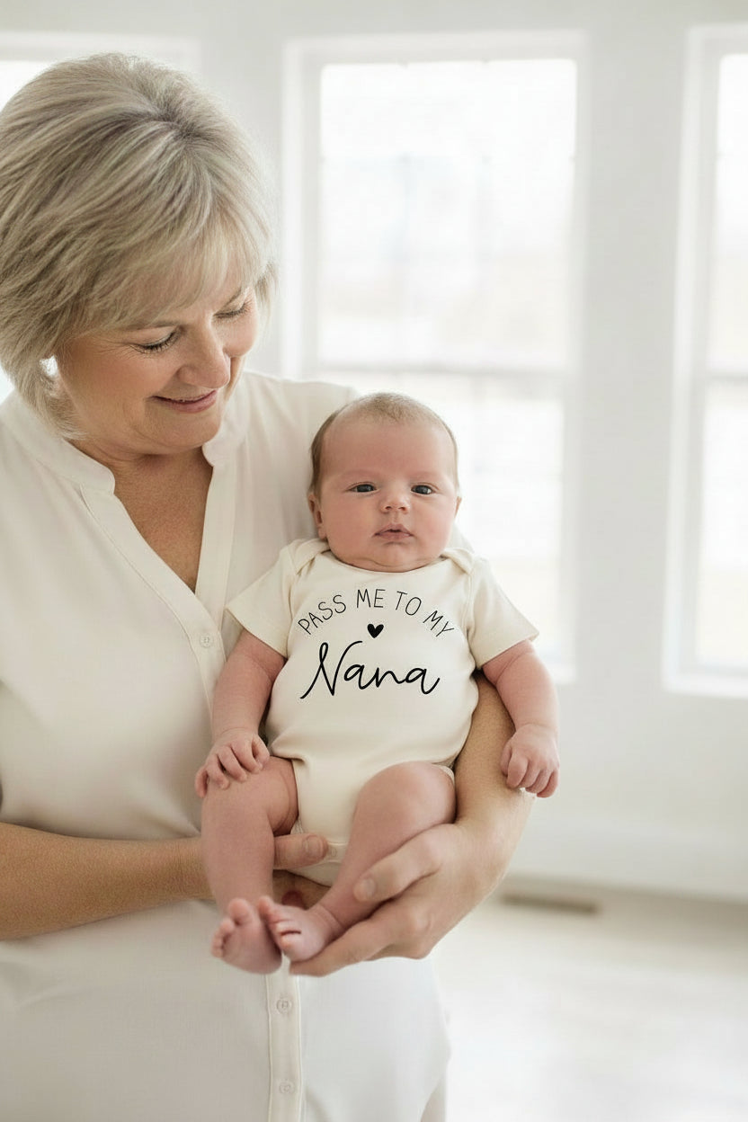 Personalized Pass Me Graphic Bodysuit | Natural