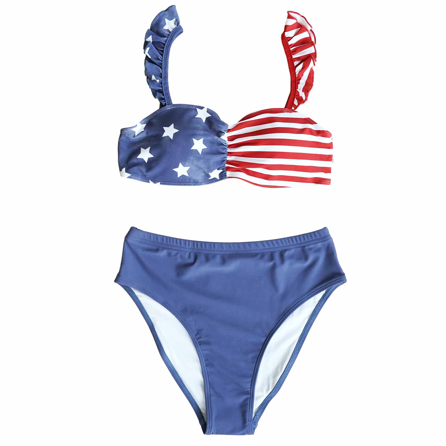 Women's Bikini with High Waisted Bottom | Patriotic Summer