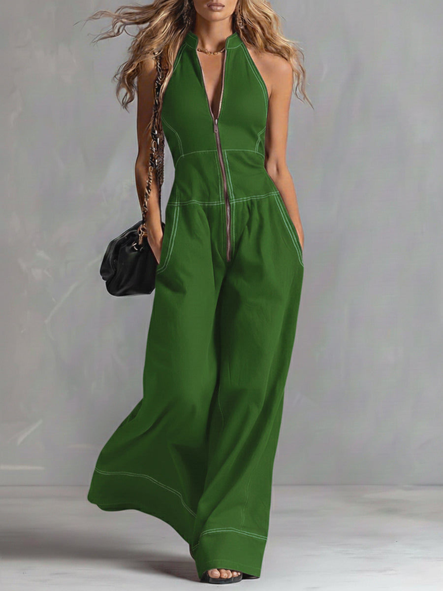 🔥 Casual Zippered Cotton Jumpsuit — The Ultimate Everyday Must-Have