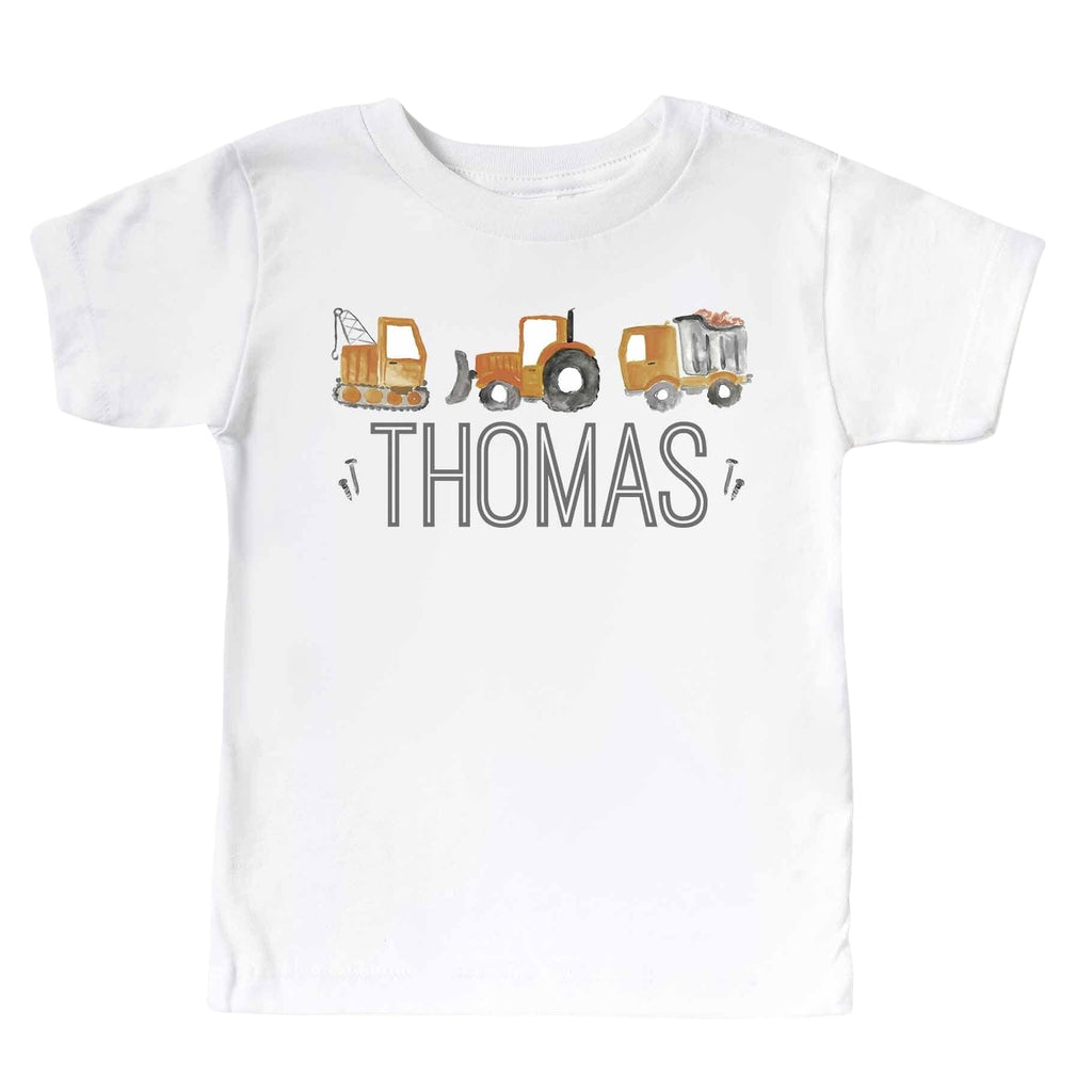Personalized Little Digger Kids Graphic Tee | White